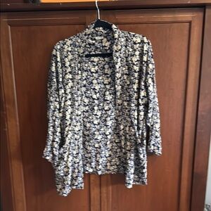 Navy Floral Women's Blouse